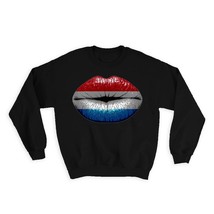 Lips Luxembourger Flag : Gift Sweatshirt Luxembourg Expat Country - $28.95