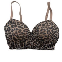 DOBREVA 34D Push Up Bra Wireless Padded Bralette Pullover Leopard Animal Print - £13.54 GBP