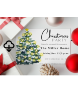 Watercolor Christmas Tree Invitation, Christmas Party Holiday Invitation - $5.00