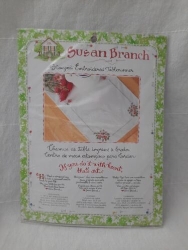 Bucilla Susan Branch Stamped for Embroidery Table Runner Kit Pansies 42944 ~ NIP - $29.65
