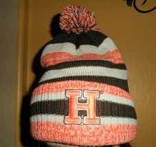 HOOTERS Orange Brown Licensed Striped / Embroidered Knit Beanie Never Worn - $24.74