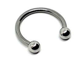 Titanium Circular 10mm 3mm Balls Horseshoe Bar Piercing 16g (1.2mm) Silver g23 - £3.39 GBP