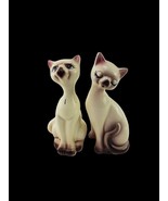 Vintage Ceramic Siamese Cat Statue Figurines MCM Pair Lot Set of 2 - $928.97 MXN