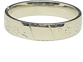 Vintage Sterling Silver Bangle CRAFTMERE CO  Hinge Open 14.8 MM Engraved... - $1,201.23 MXN