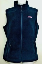 Vineyard Vines Womens M Navy Blue Fleece Vest Zip-Front - £26.60 GBP
