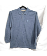 Izod Sweater Men Large Blue 2 Button Pul-Over Embroidered Logo Long Slee... - $11.92