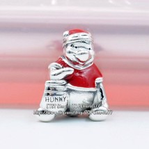 925 Sterling Silver Disney Winnie the Pooh Hunny Pot Christmas Red Charm - £13.27 GBP