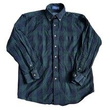 Vintage Sir Pendleton Men’s Wool Button Up Plaid Shirt Sz M Blue Green C... - $29.65
