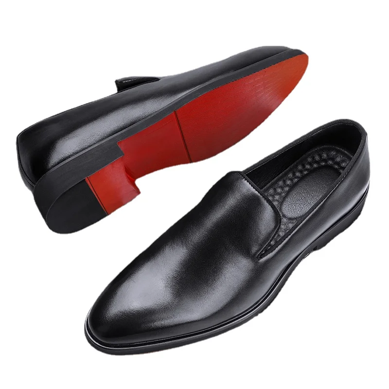 Red Sole Loafers Men Shoes PU Solid Color Fashion Business Casual Party ... - $72.92