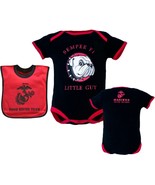 USMC Official &#39;Semper Fi Little Guy&#39; Bulldog Bodysuit &amp; Marine Bib Set - £34.98 GBP