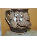 Ugly Face Elephant Mug 4.5&quot;+ signed handmade stoneware pottery mammoth V... - €38,93 EUR