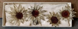 Vintage Sarah Coventry Garden 4pc Gold Tone Sunflower Brooch Pendant Ear... - $60.58