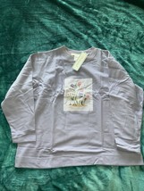 Women’s Floral Long Sleeve Shirt Top – Purple – Size Medium - $282.18 MXN