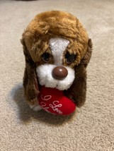 Vtg 7” Russ Berrie Baxter Basset Hound I Love You Dog Plush Stuffed Animal 586 - £7.58 GBP