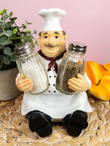 Ebros French Bistro Chef Jean Seasons and Spice Salt Pepper Shaker Holder Set - £20.77 GBP