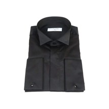Mens CEREMONIA Tuxedo Formal Shirt 100% Cotton Turkey Slim Fit #stn 15 aty black image 12