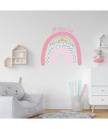 Personalized Boho Rainbow Wall Art with Kids Name - Boho Decor with Past... - £77.58 GBP