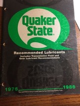 Vintage  Quaker State Recommended Lubricants Catalog 1976-1986 - $23.93