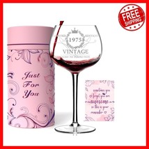 50th Birthday Essentials: Vintage 1975 Wine Glass for Women &amp; Party Decor - $36.62