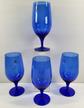 4 Luigi Bormioli Michelangelo Blue Iced Tea Set Elegant Drink Glasses Italy Lot - £46.56 GBP