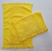 Set of 2 Vintage Burlington House Collection 100% Cotton Hand Towels Yellow - £17.33 GBP