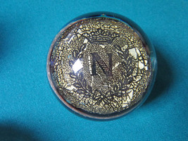 PAPERWEIGHT CRYSTAL MARKED &quot; N&quot; AND A CROWN  3 1/2&quot;  - $38.60