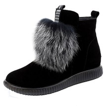 New Fashion  Decoration Real Cowhide Matte Leather Boots Winter Warm Shoes Flat  - £69.47 GBP