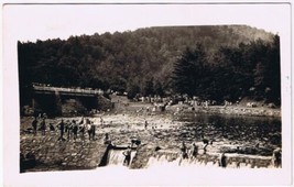 Postcard RPPC Bathing At Worlds End State Park Forksville Pennsylvania - $19.79