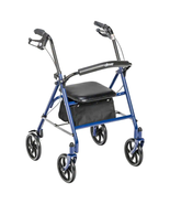 4 Wheel Rollator Rolling Walker with Padded Seat Storage Basket Hand Bra... - £56.47 GBP