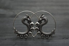 Spiral Dragon Earrings, Magic Hoops Medium Size, Festival Jewelry - £16.51 GBP