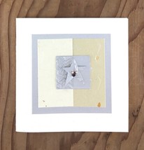 Silver Paper Star on Two-Tone Panel Greeting Card - £7.04 GBP