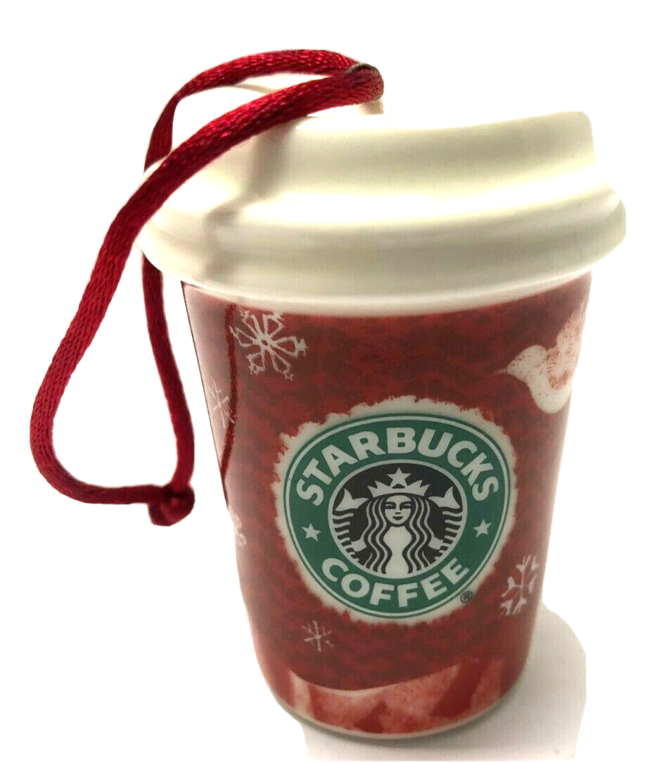 STARBUCKS 2 1/2" Porcelain 2008 Coffee Cup Ornament - $9.90