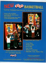 Bozo The Clown Basketball Arcade Toss Game Flyer Original 1990 Glossy 8.5&quot; x 11&quot; - £13.06 GBP