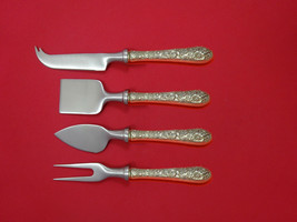 Bridal Bouquet by Alvin Sterling Silver Cheese Serving Set 4 Piece HHWS  Custom - £205.79 GBP