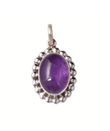925 Sterling Silver Pendant Necklace Amethyst Handmade Jewelry Women PS-... - $80.75
