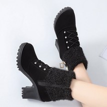 Women Shoes New Winter Fashion Boots Zipper High Heels Pointed Toe Sexy Ankle Pa - £31.22 GBP