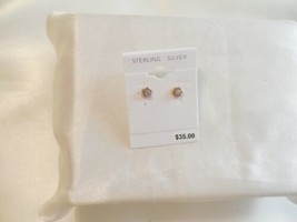 Department Store 1/8&quot;18k Gold/SS Cubic Zirconia Fancy Stud Earrings F502 - $18.23