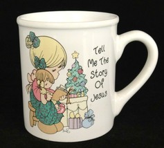 Precious Moments Christmas Mug Tell Me the Story of Jesus Girl and Doll 1995 - $4.70