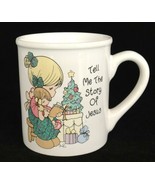 Precious Moments Christmas Mug Tell Me the Story of Jesus Girl and Doll ... - $4.70