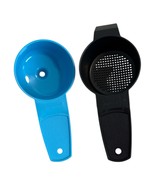 Tupperware Mini Tea Time Strainer Sifter Gadget &amp; Funnel Set Blue &amp; Blac... - $13.67
