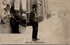Salvation Army Bum on Street Now Runs Shoe Shop 1920 Butternut Wis Postc... - $8.95