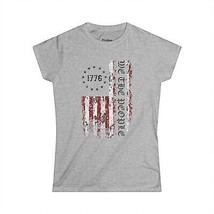 We the People 1776 American Flag Women&#39;s Softstyle T-shirt 4th of July Tee - £12.01 GBP+