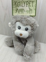 Kellytoy Kellypet kelly pet Plush monkey Dog Toy sitting Squeaky NWT tan gray - £11.92 GBP