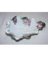 Vintage Porcelain Scalloped Fruit Bowl Pink Rose Design Germany? 21-a - €42,21 EUR