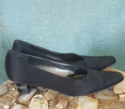 Sale ✔$600 Salvatore Ferragamo Stunning Black Satin Bead Shoes Rarely 9 Aaa - £24.19 GBP