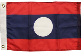 Laos - 12&quot;X18&quot; Nylon Flag - £19.82 GBP