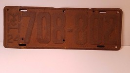 1924 Original Michigan State License Plate 708-802 Vintage Ford Chevy Vehicle - $39.55