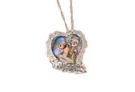 Heart Shaped Wings Nativity Pendant Necklace - New - £11.81 GBP