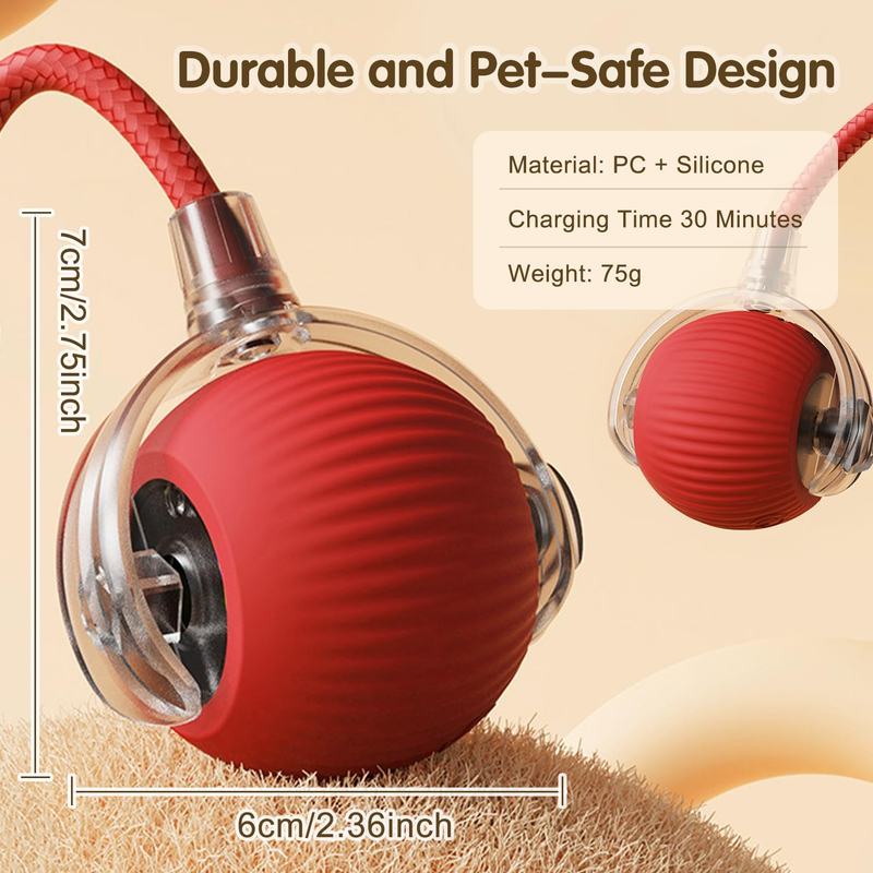 Interactive Rolling Cat Dog Ball Toy, 2025 New Automatic Interactive Cat Toys Se Item image 7