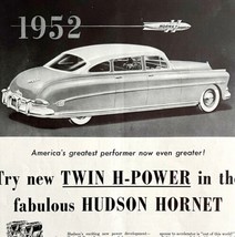 Hudson Hornet Twin H Power Advertisement 1952 Automobilia Classic Car LG... - £30.29 GBP